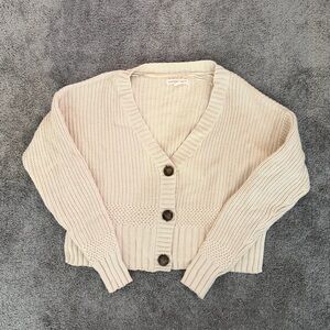 Cream Knit Cardigan with Button Details